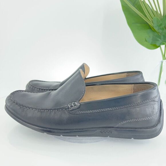 Ecco Men's Classic Moc Loafer Size 40 6 Driving Shoe Black Leather Slip On Comfy - Picture 5 of 14